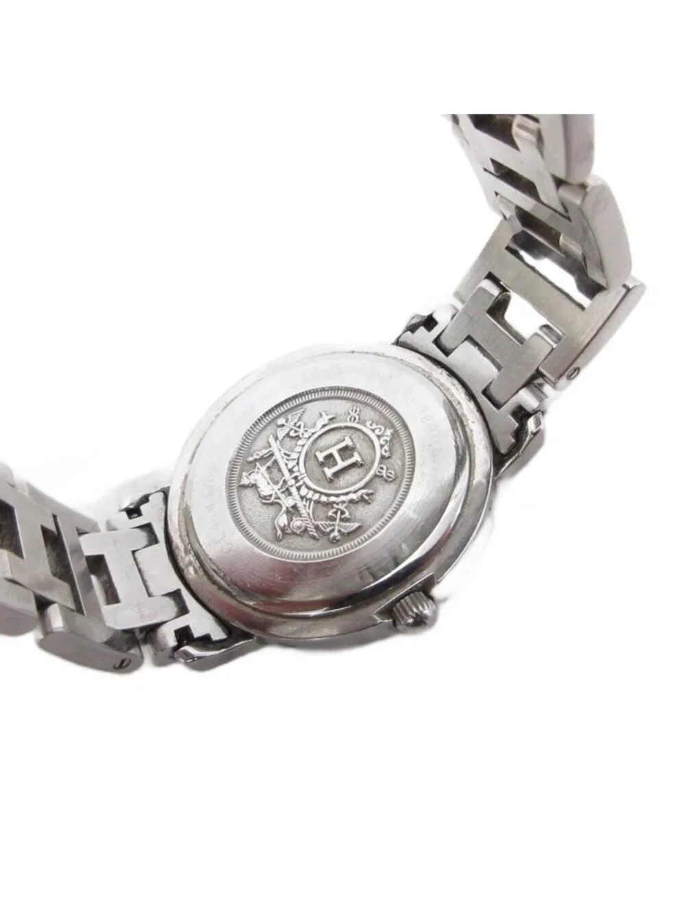 Hermes Clipper Watch Quartz Stainless Steel Confirmed Silver